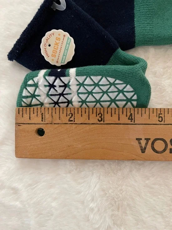 Infants Novelty Car & Puppy Slipper Gripper Socks - Green, Yellow, Rust - Picture 3 of 5